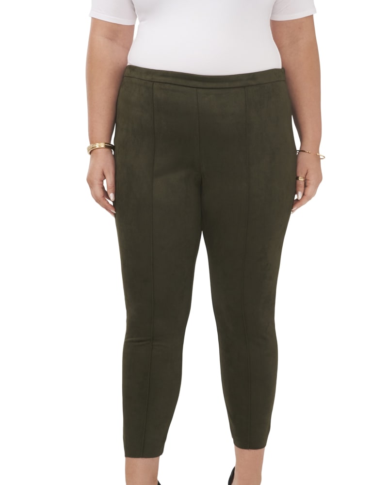 Front of a model wearing a size 1X Priscilla Pull On Legging in PINE FORES by Vince Camuto. | dia_product_style_image_id:261210